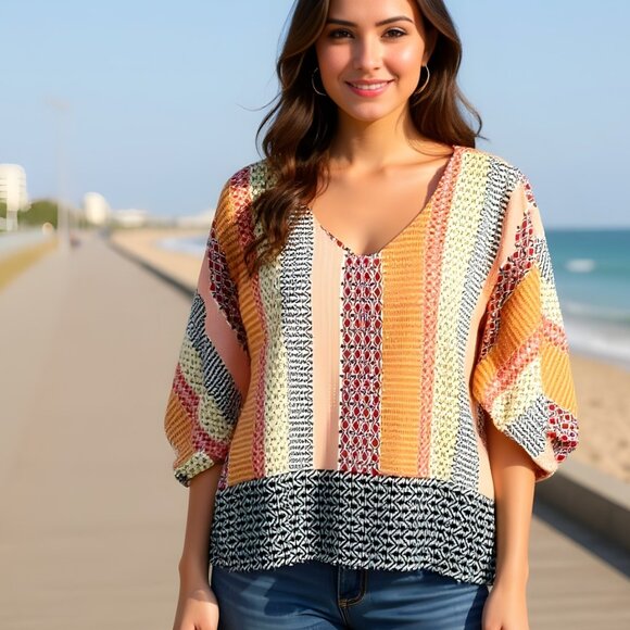 Forever 21 Tops - Forever 21 Boho Tribal Geometric Blouse